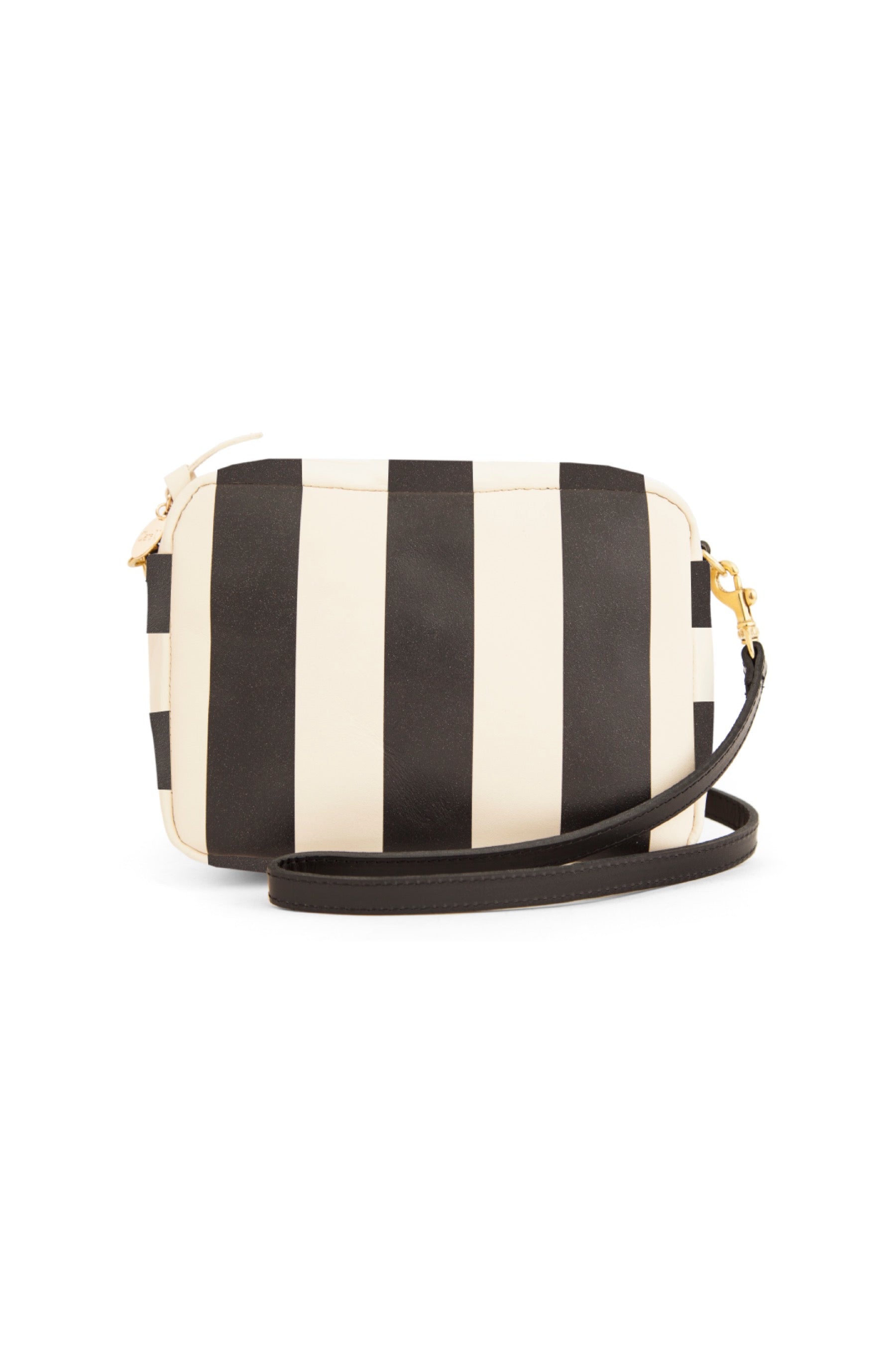 Black + Cream Striped Midi Sac