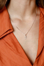 Silver Charm Leaf Necklace