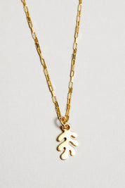 Gold Charm Leaf Necklace