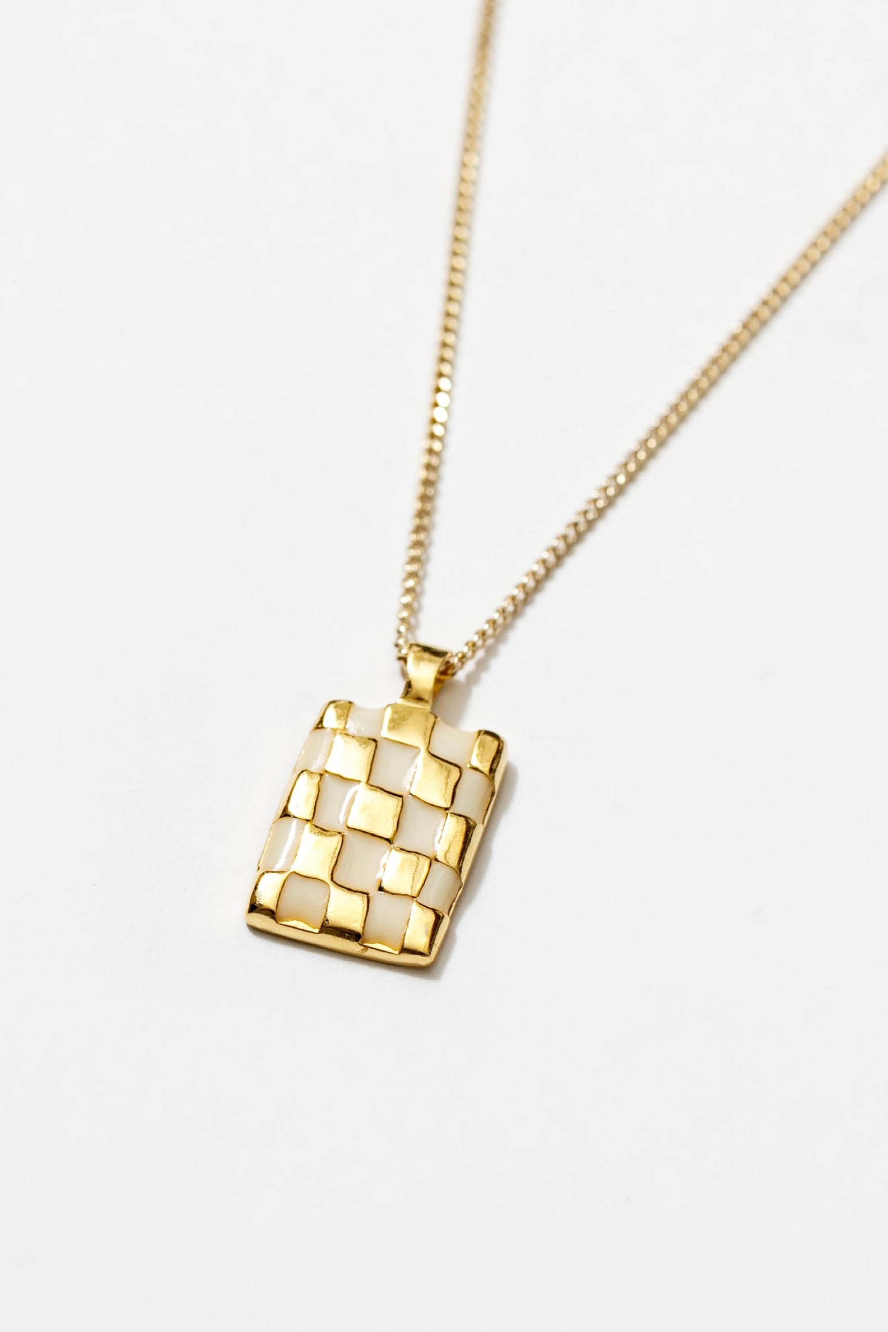 Cream + Gold Penny Necklace