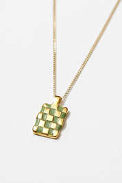 Green + Gold Penny Necklace