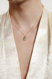 Green + Gold Penny Necklace