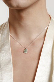 Green + Silver Penny Necklace