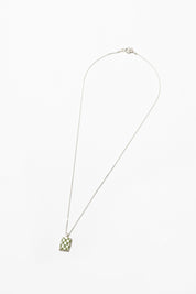 Green + Silver Penny Necklace