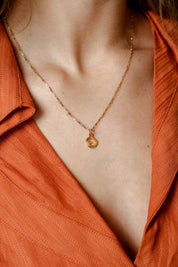 Gold Charm Swirl Necklace