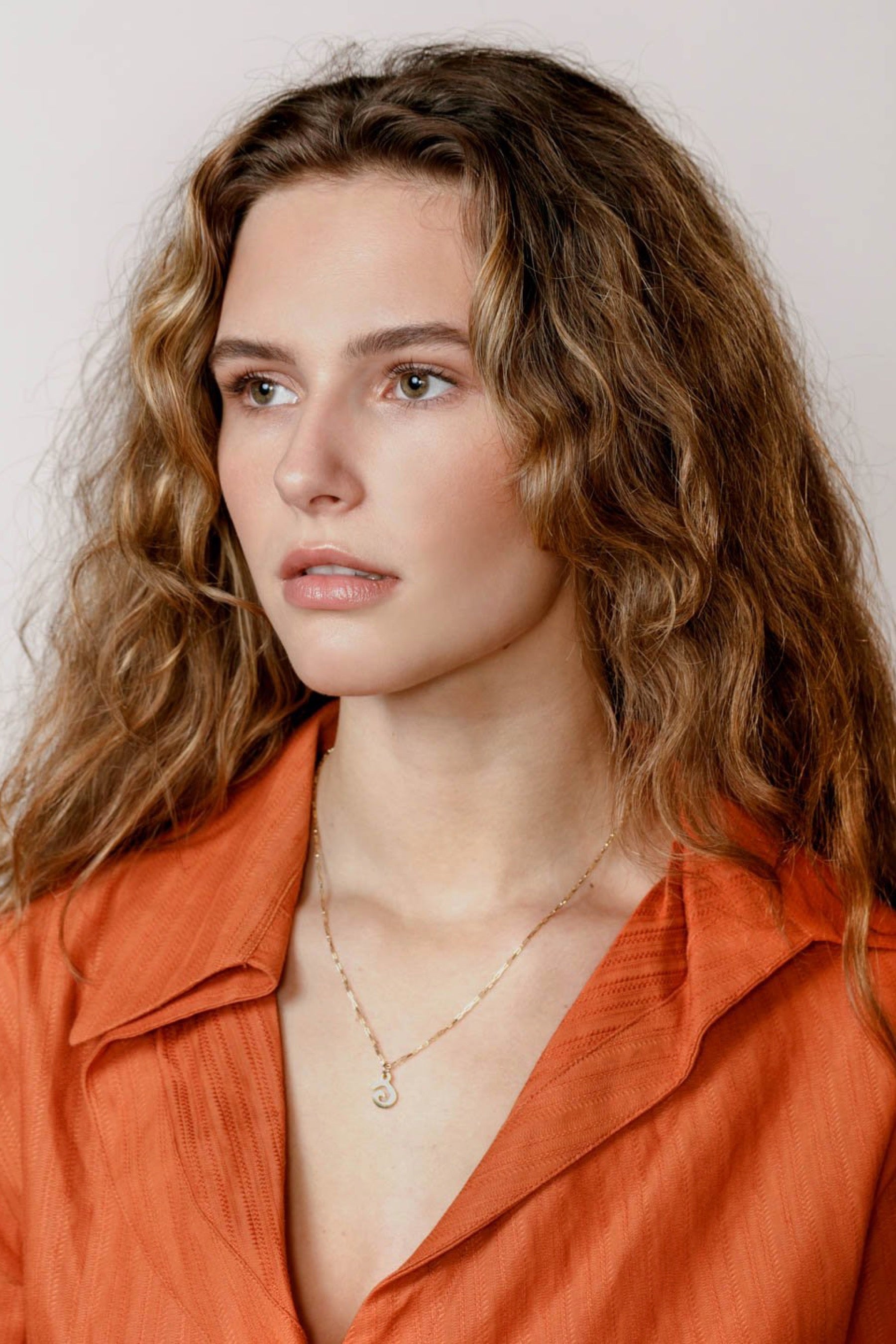 Gold Charm Swirl Necklace