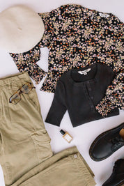 Black Olivia Jade Floral Blouse