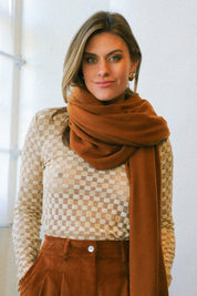 Sand Harmony Checkered Mesh Top