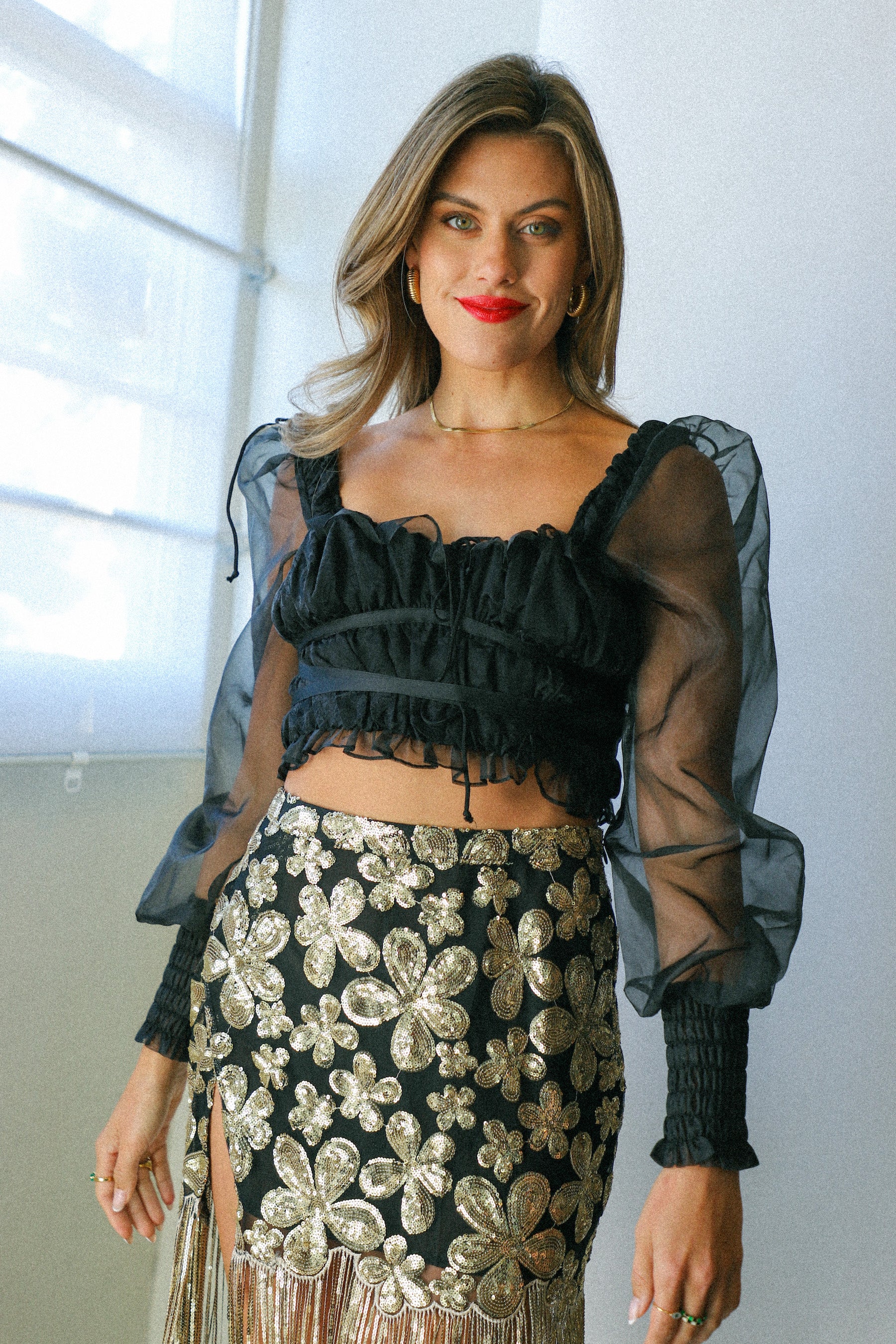 Black Gabrielle Top