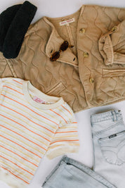 Toasted Coconut Dolman Quilted Jacket