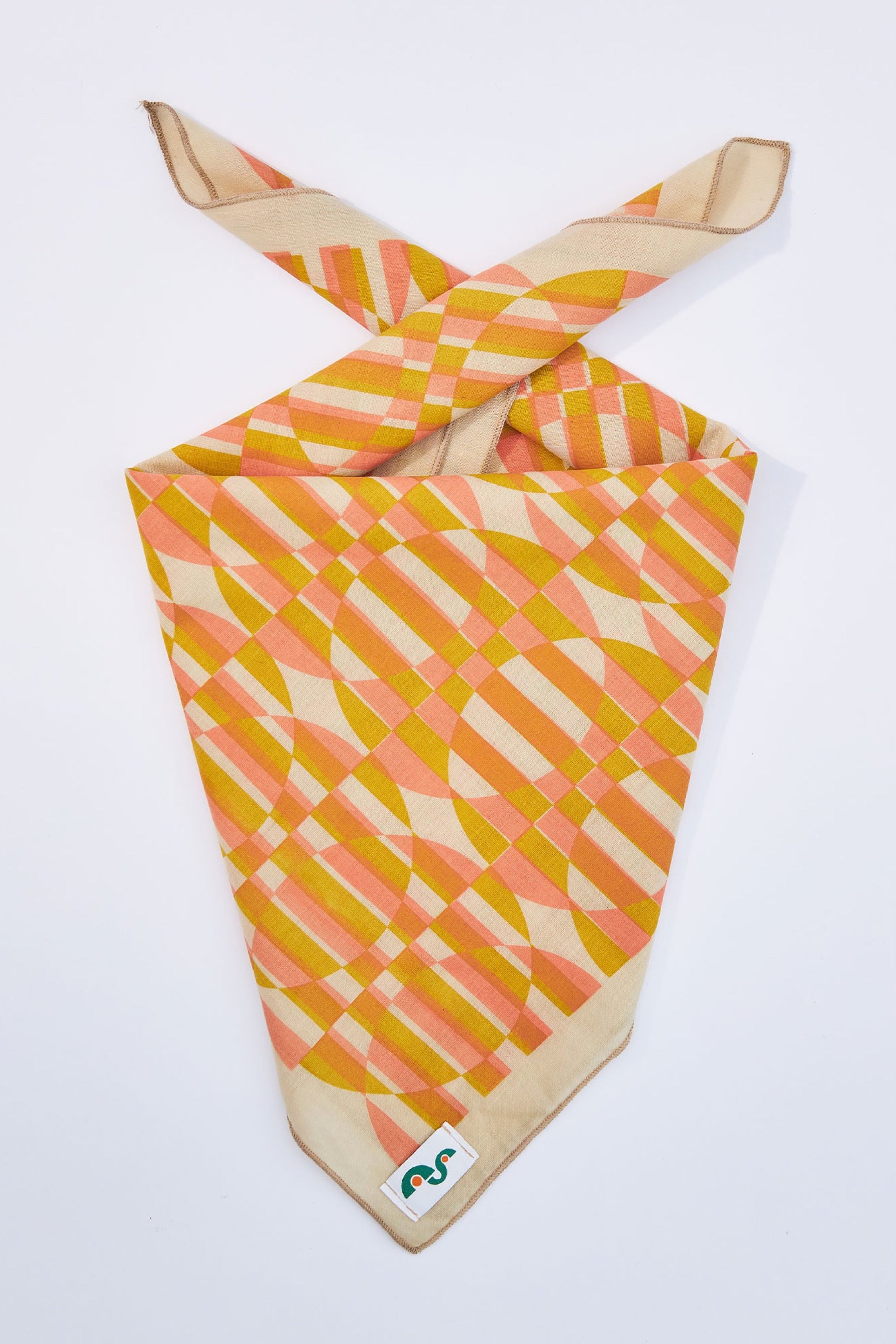 Peach Ochre Optic Wave Bandana
