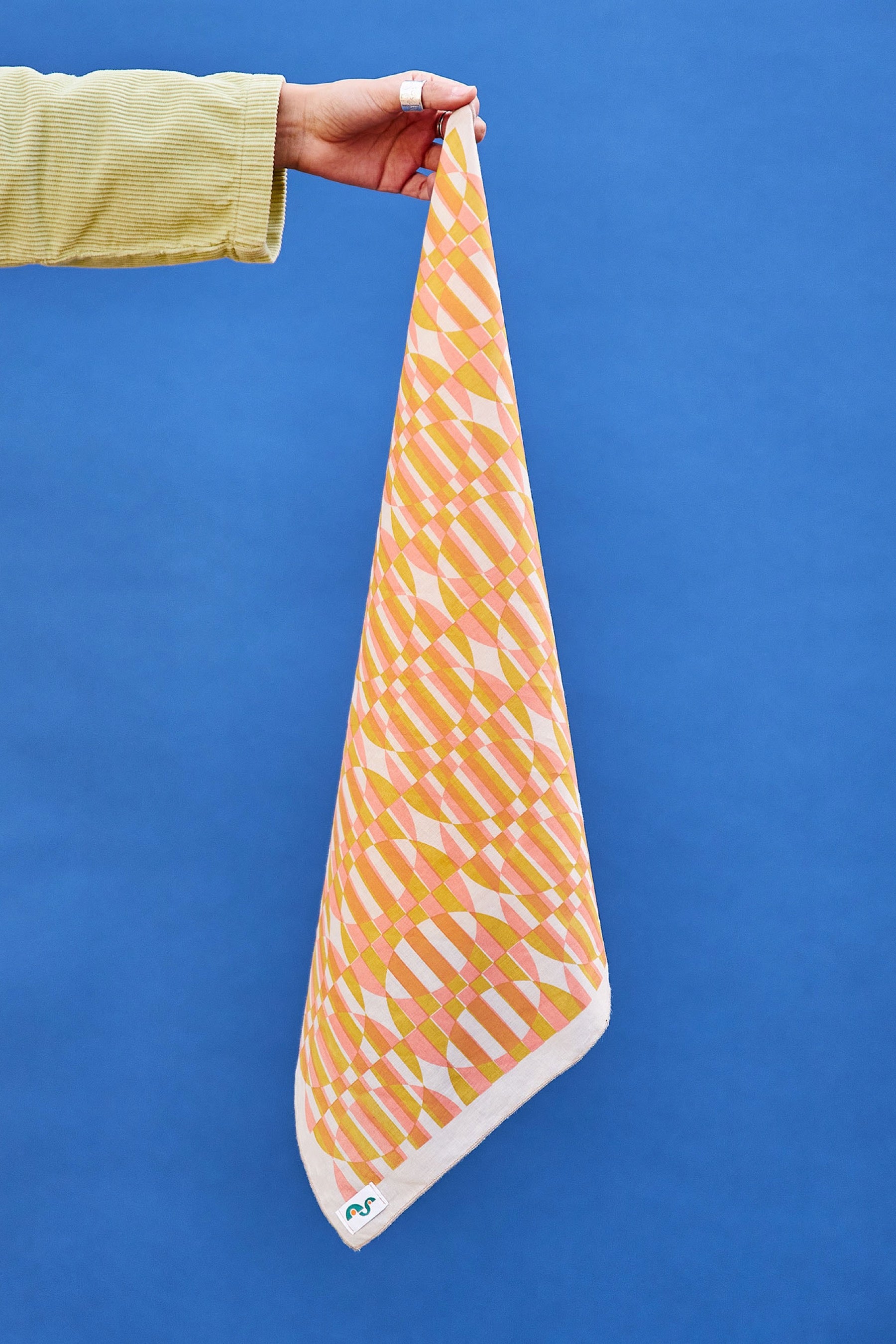 Peach Ochre Optic Wave Bandana