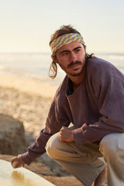 Violet Ochre Optic Wave Bandana