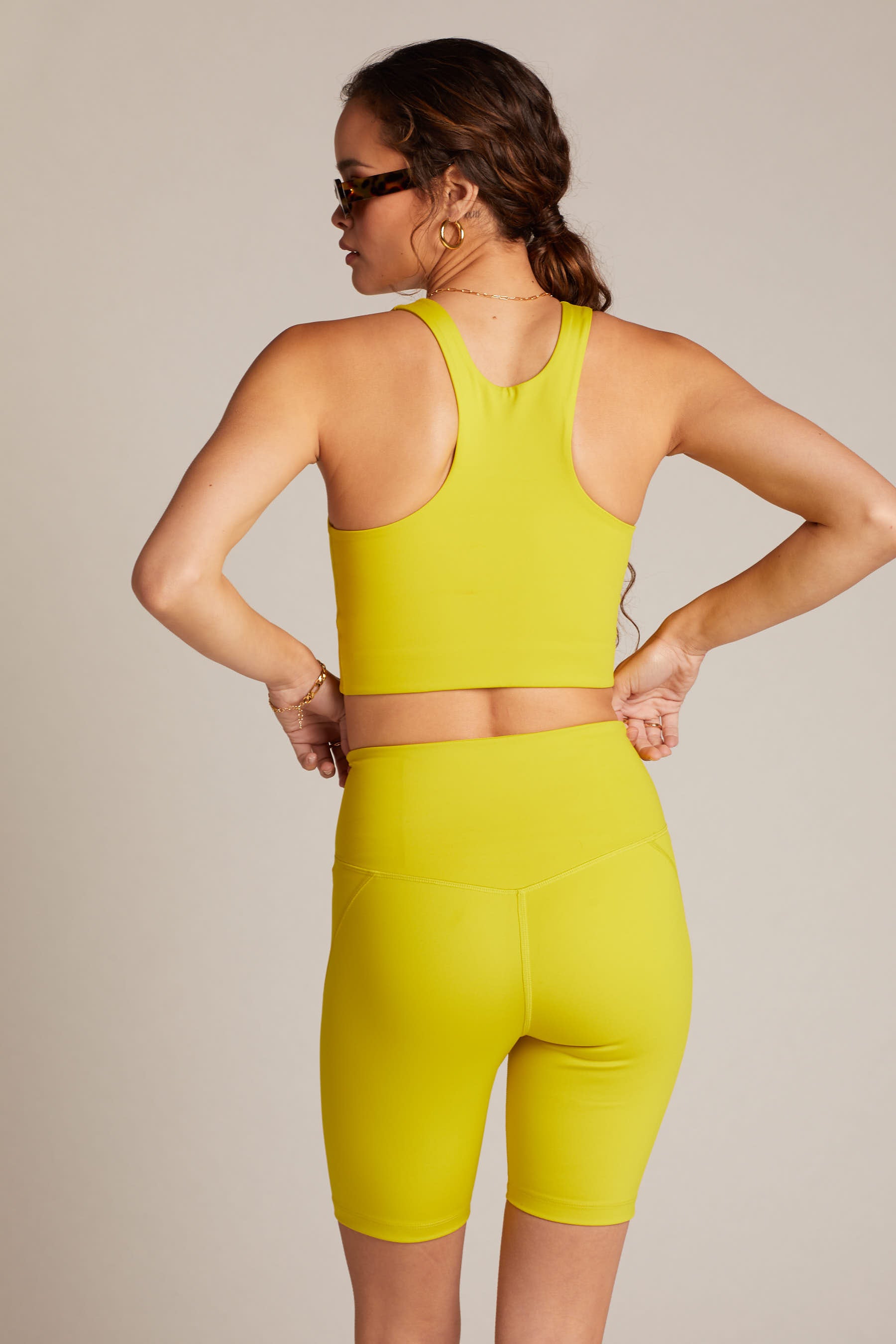 Chartreuse High Rise Bike Short