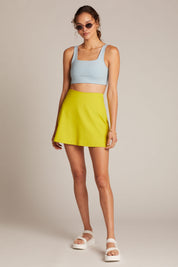 Chartreuse High Rise Skort