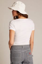 White Disco Rib Tee