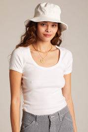 White Disco Rib Tee