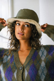 Military Olive Sherpa Petra Reversible Hat