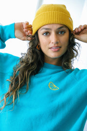 Prism X Large Lemonade Teal Lemon Sweatshirt