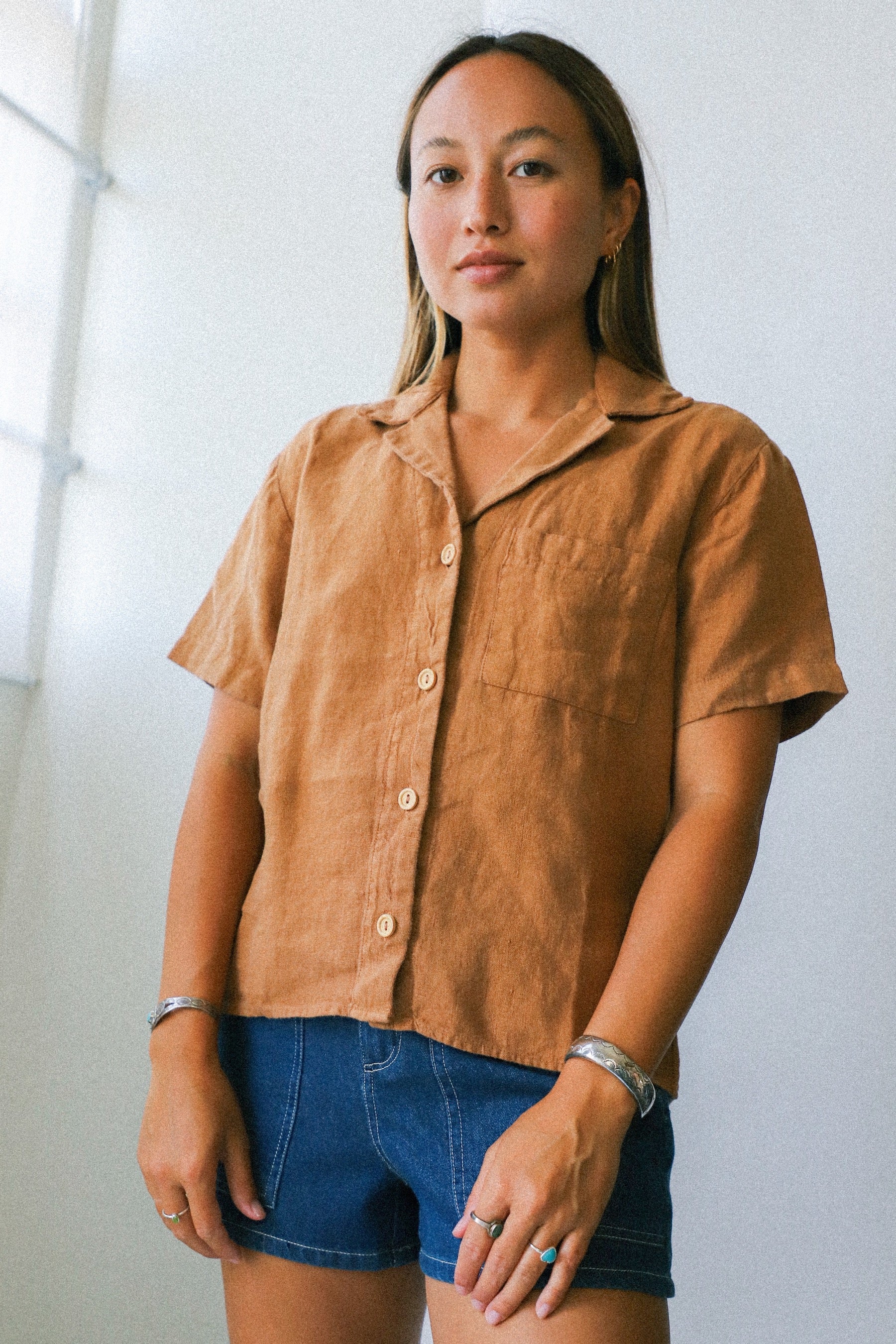 Sedona Linen Boxy Short Sleeve Shirt