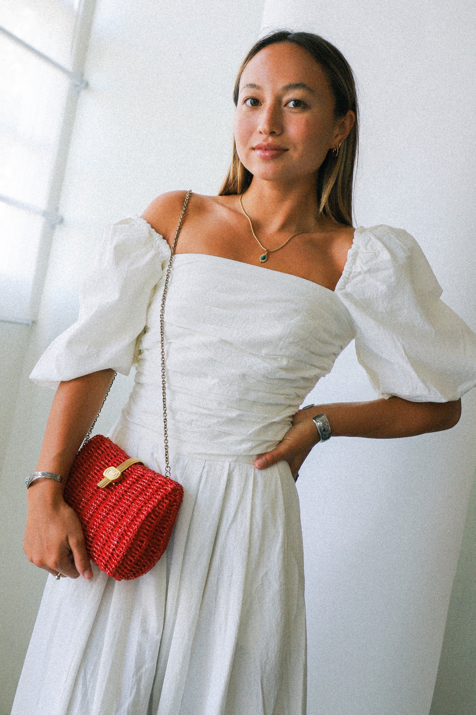 Red Wicker Crossbody