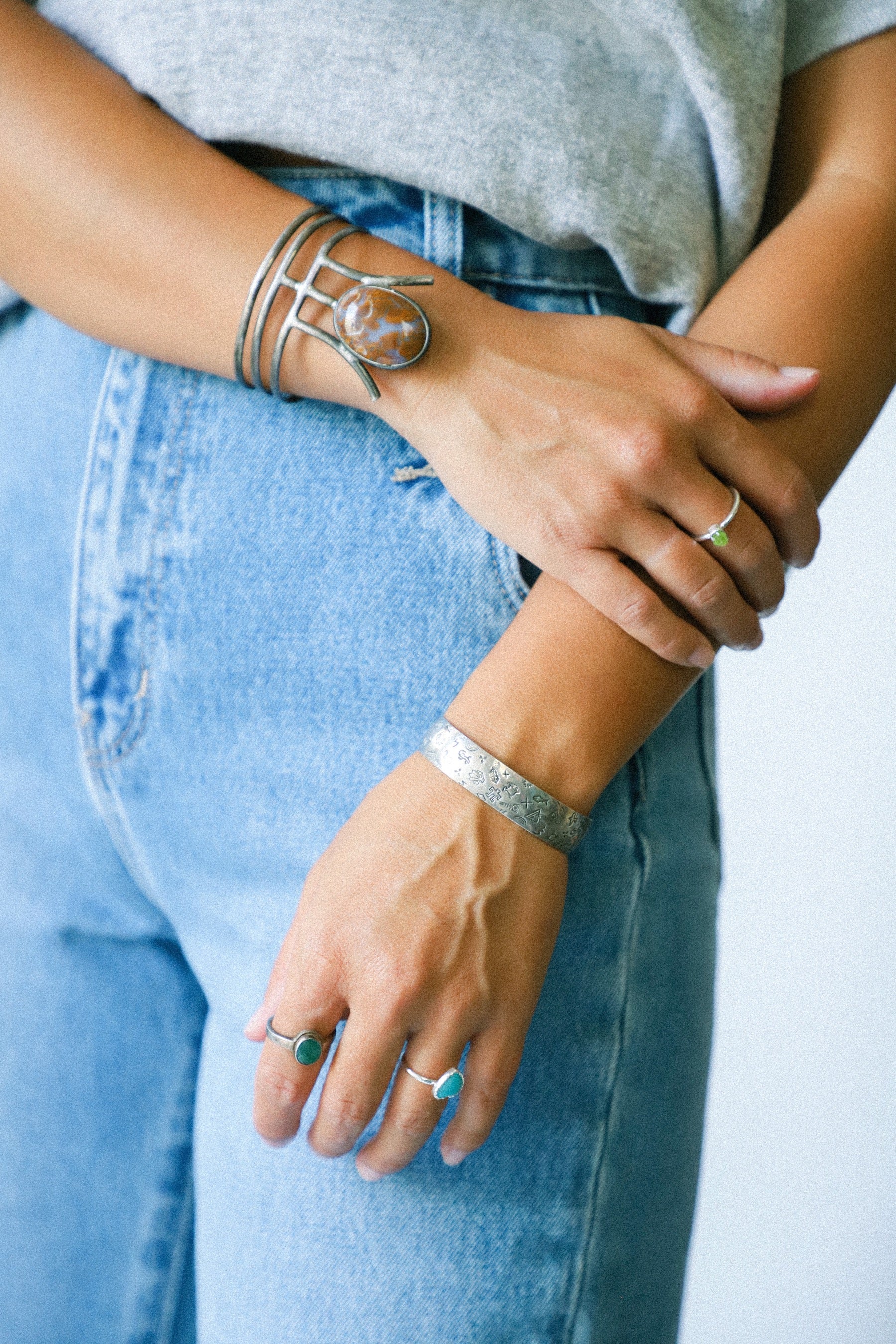 Rust Stone Statement Cuff