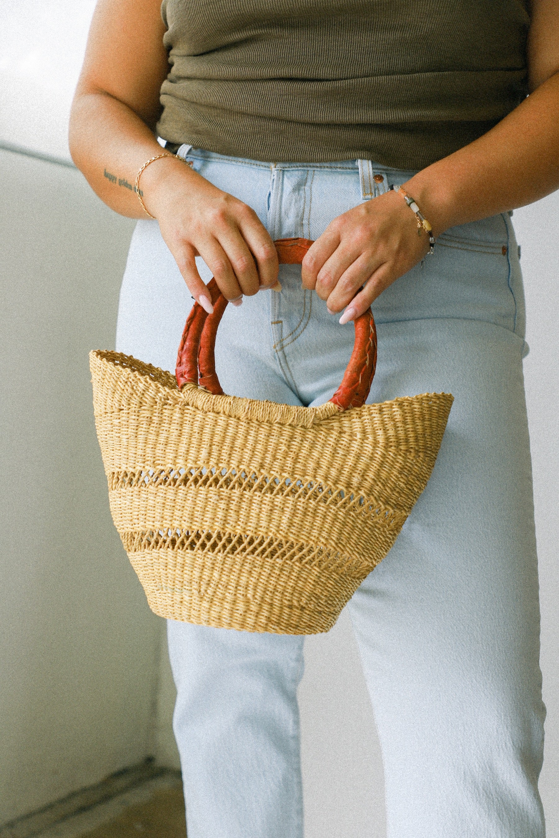 Mini Open Weave Market Tote
