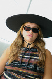 Black Packable Sun Hat