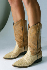 Tan Two Tone Cowboy Boots