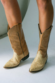 Tan Two Tone Cowboy Boots