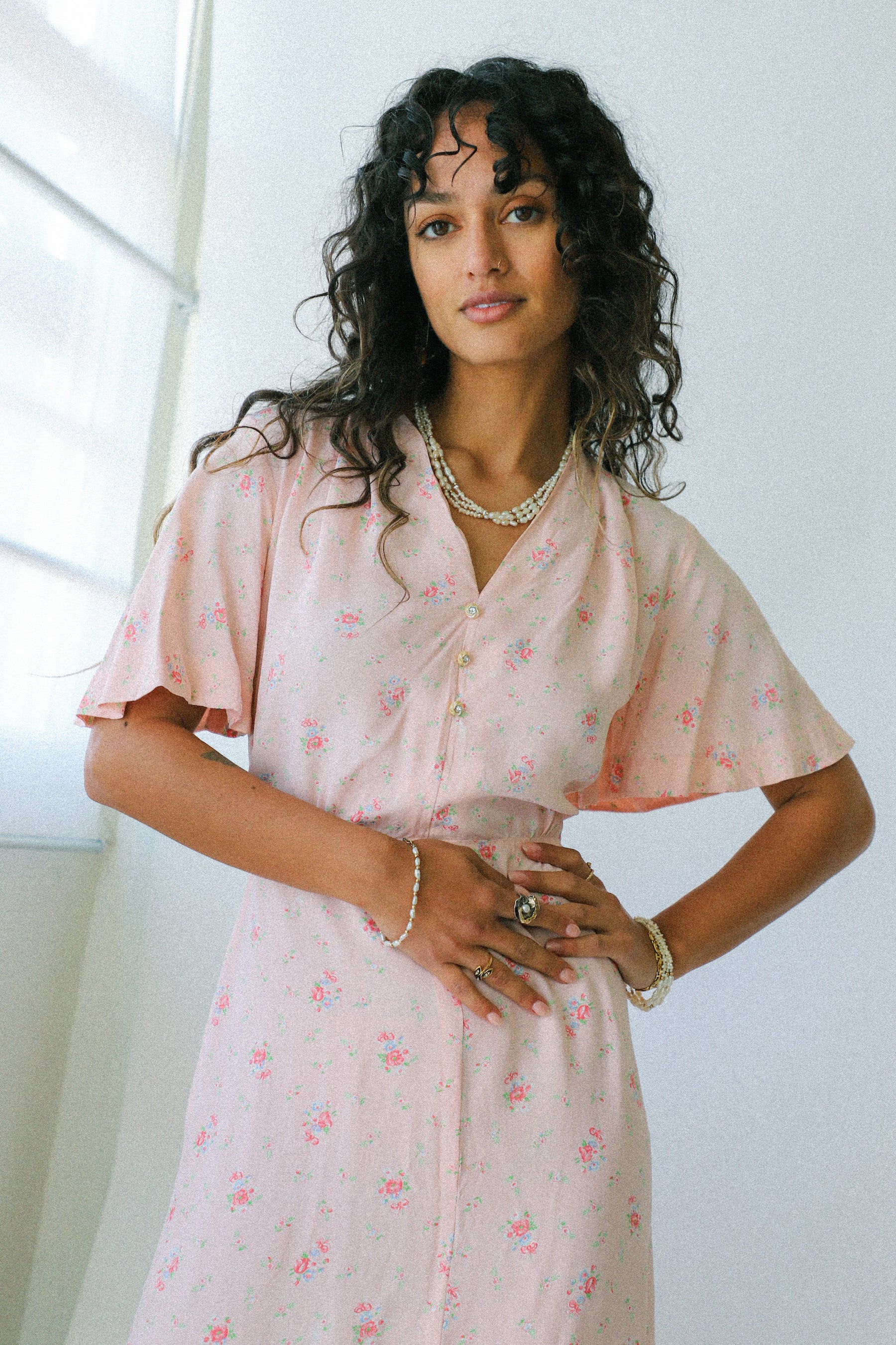 Pink Floral Maxi Dress