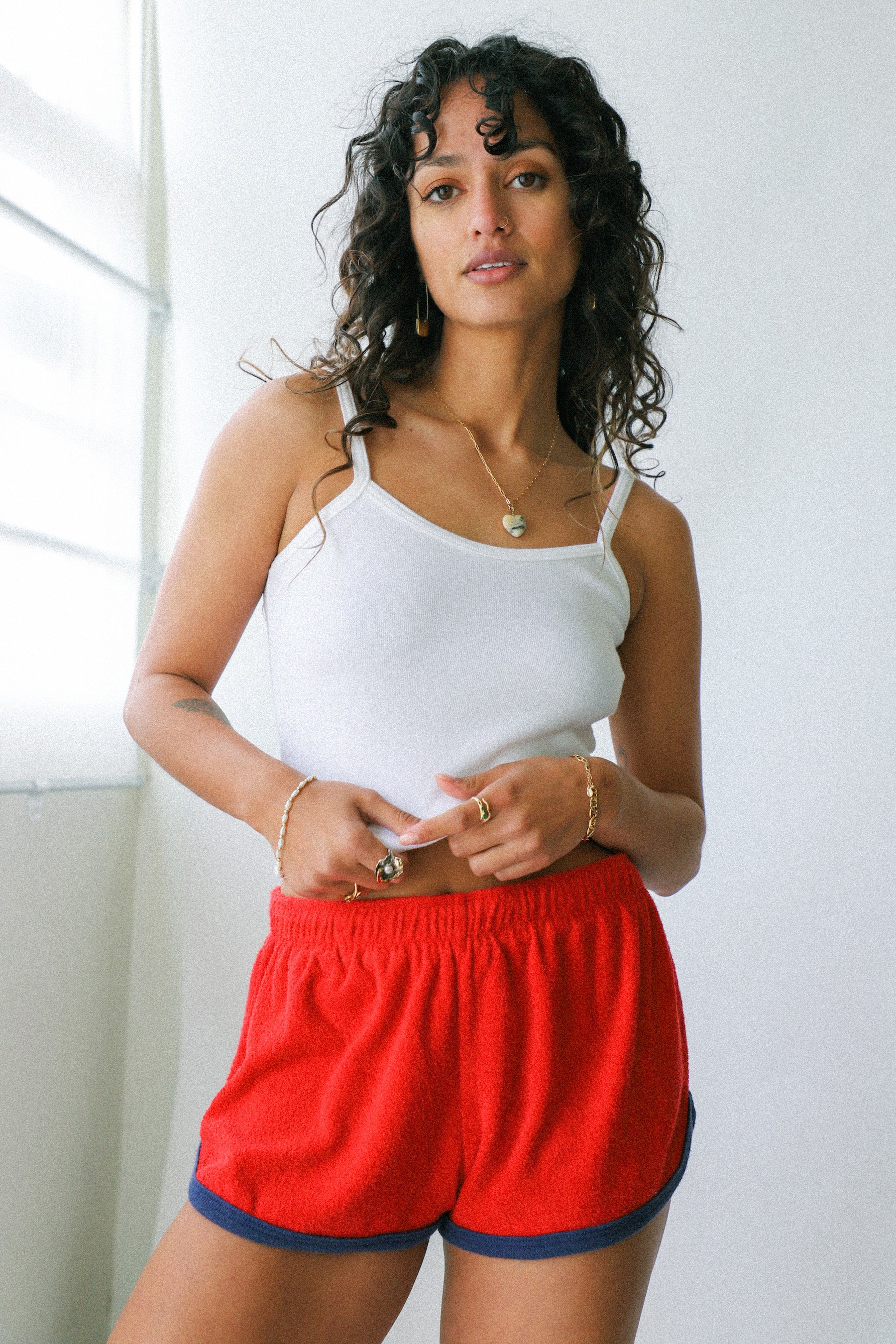 Red Terry Cloth Short