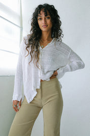 White Chico's Linen Gauze Shirt