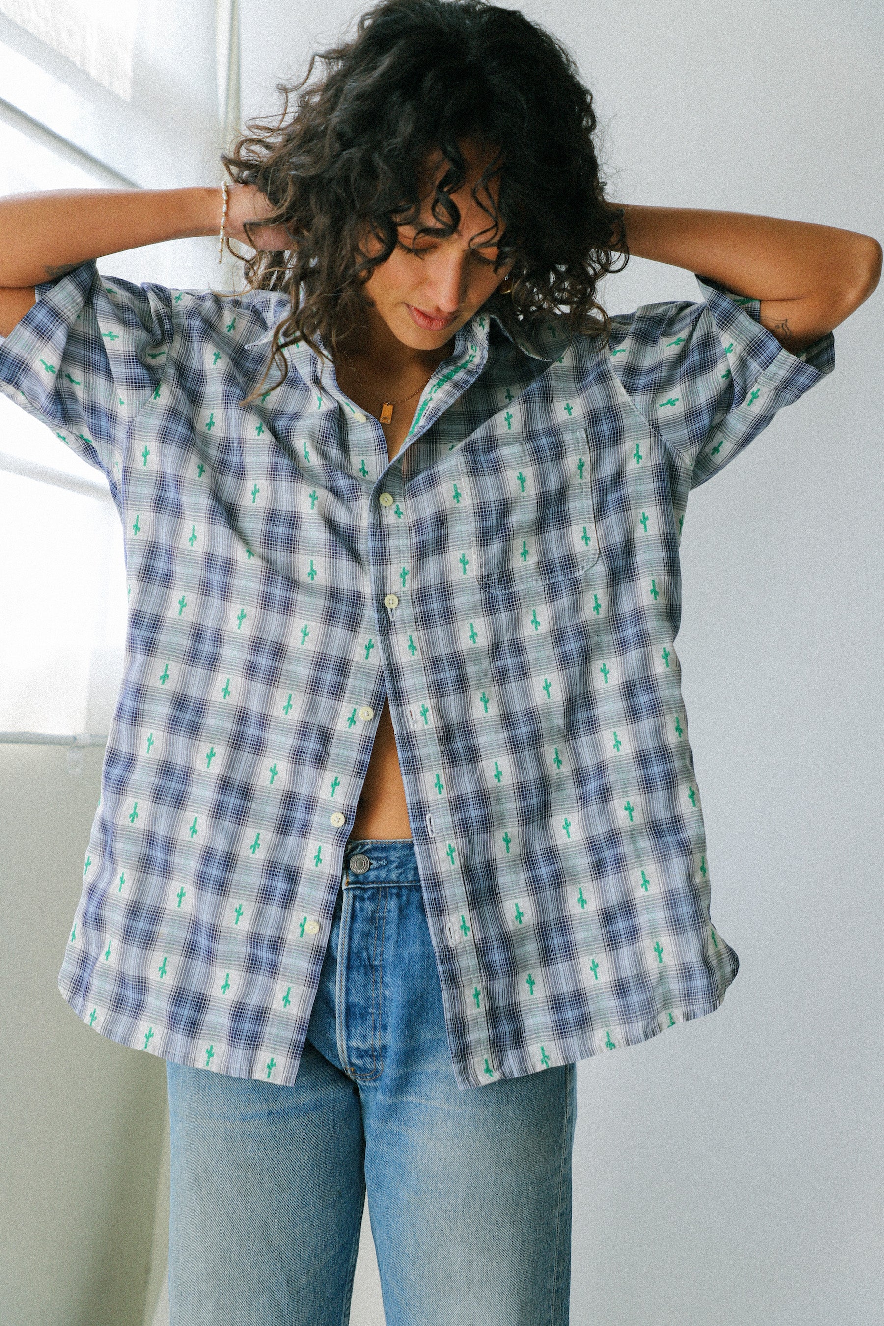 Handmade Cactus Button Up