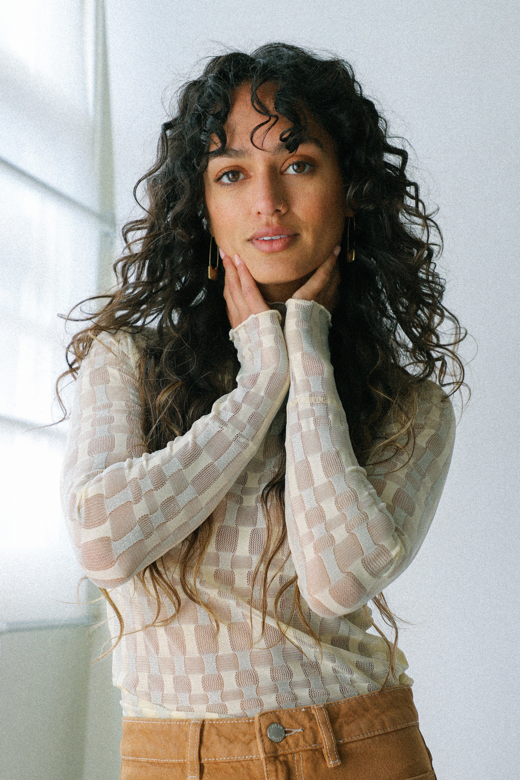 Ivory Orchid Mesh Top