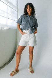 Stonewashed Cloud Canvas Short