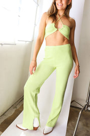 Melon Knit String Top