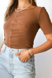 Mocha Ruched Tee