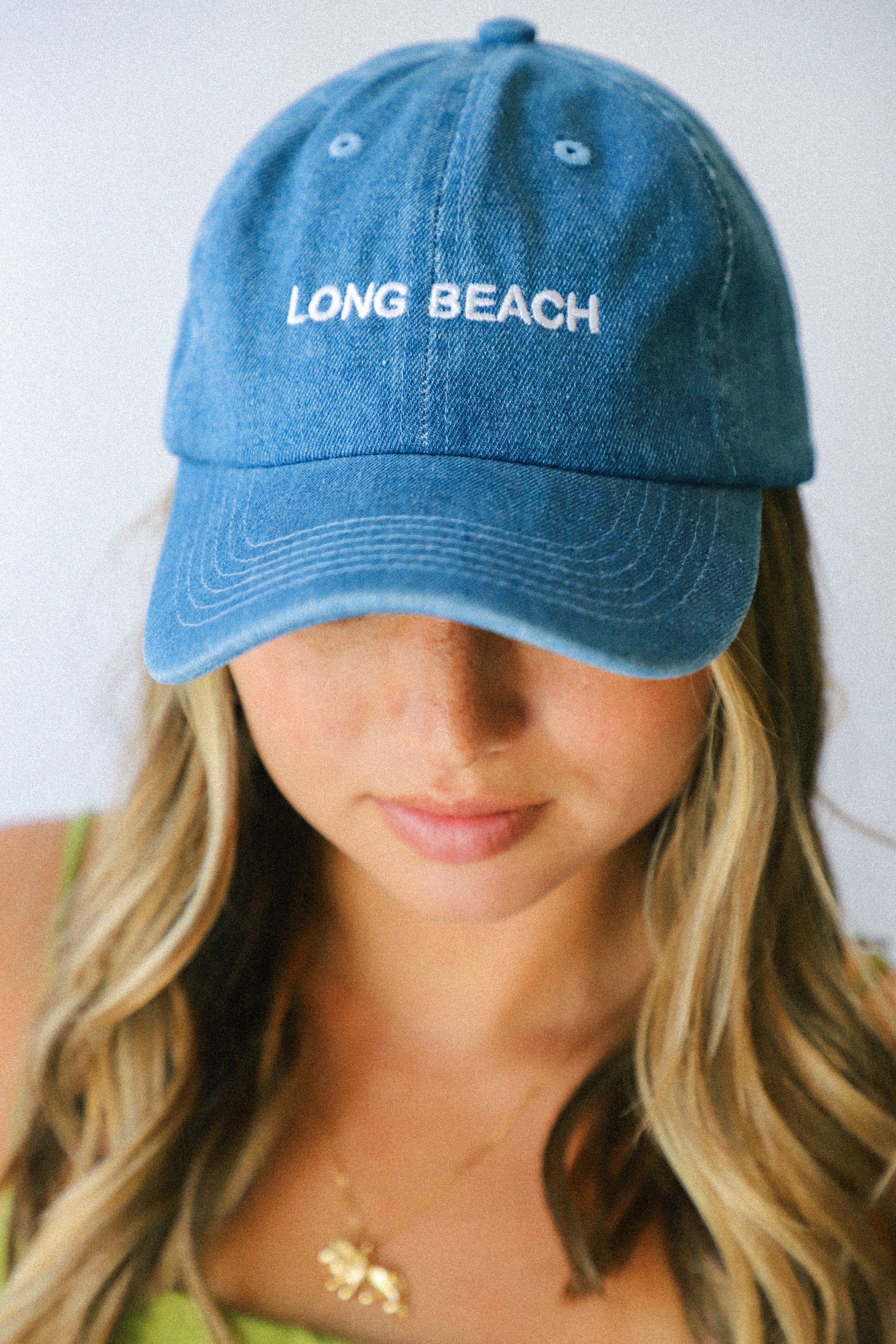 X Prism Denim Long Beach Hat