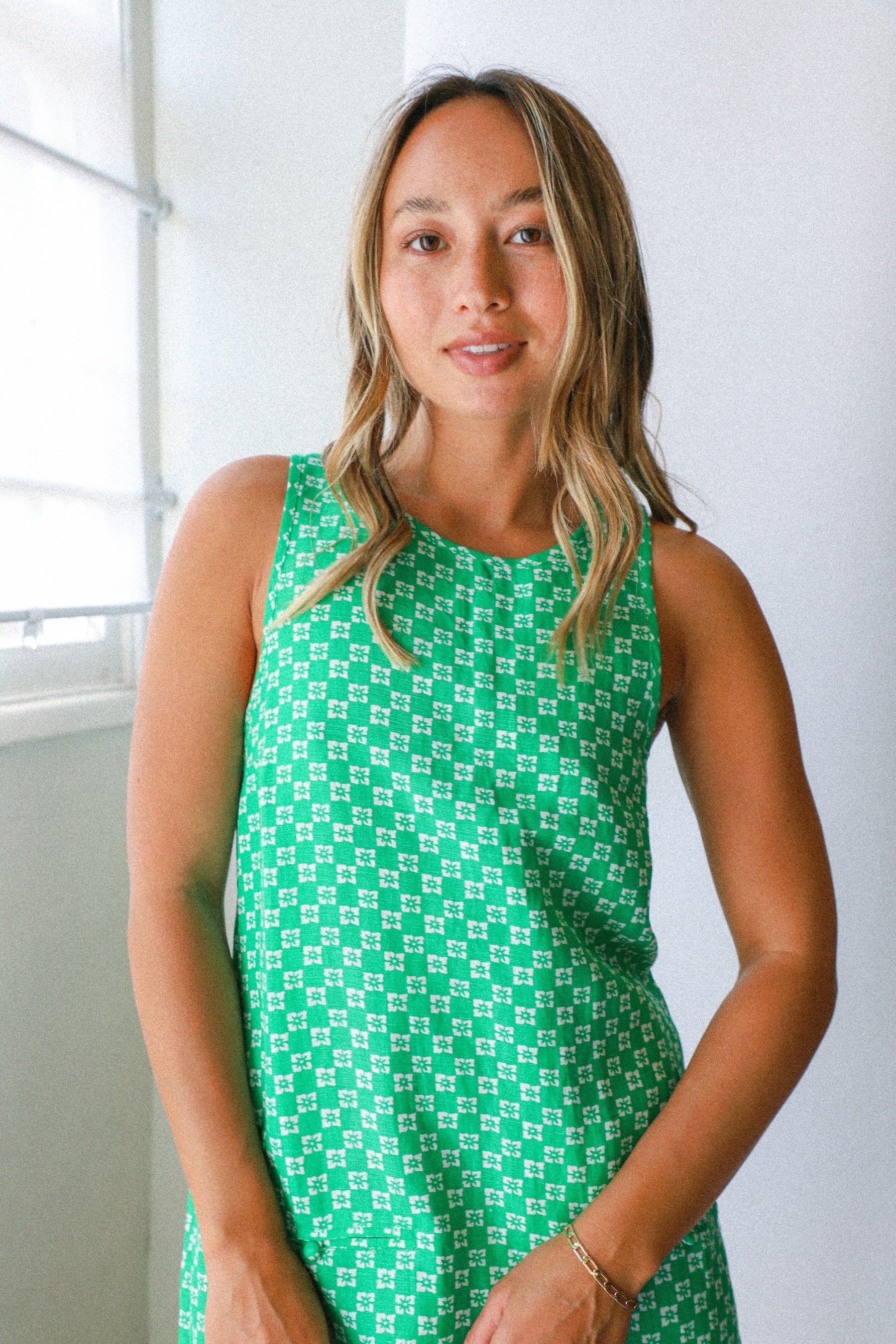 Leaf Green Swing Shift Dress