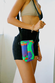 Electric Strawberry Cobalt Puffy Water Bottle Sling
