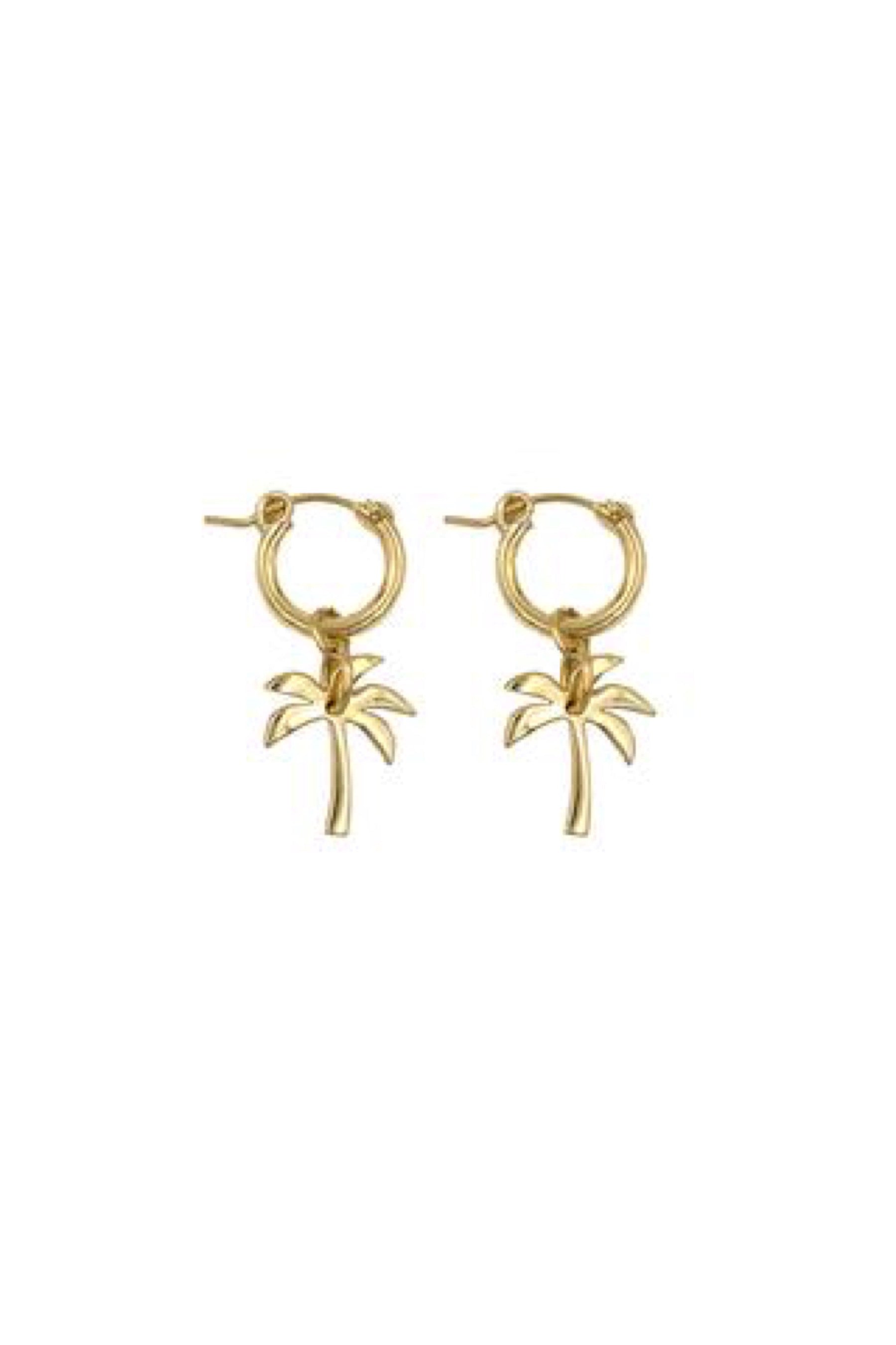Gold Palm Hoops