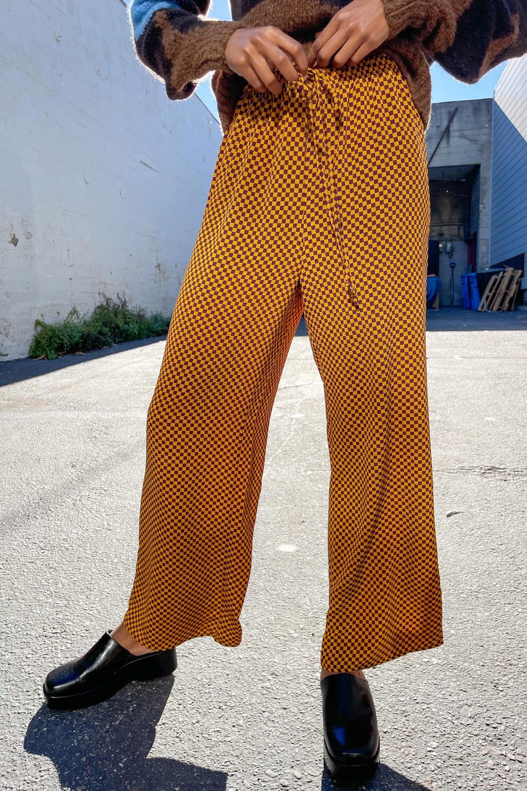 Red + Gold Check Bailey Pant