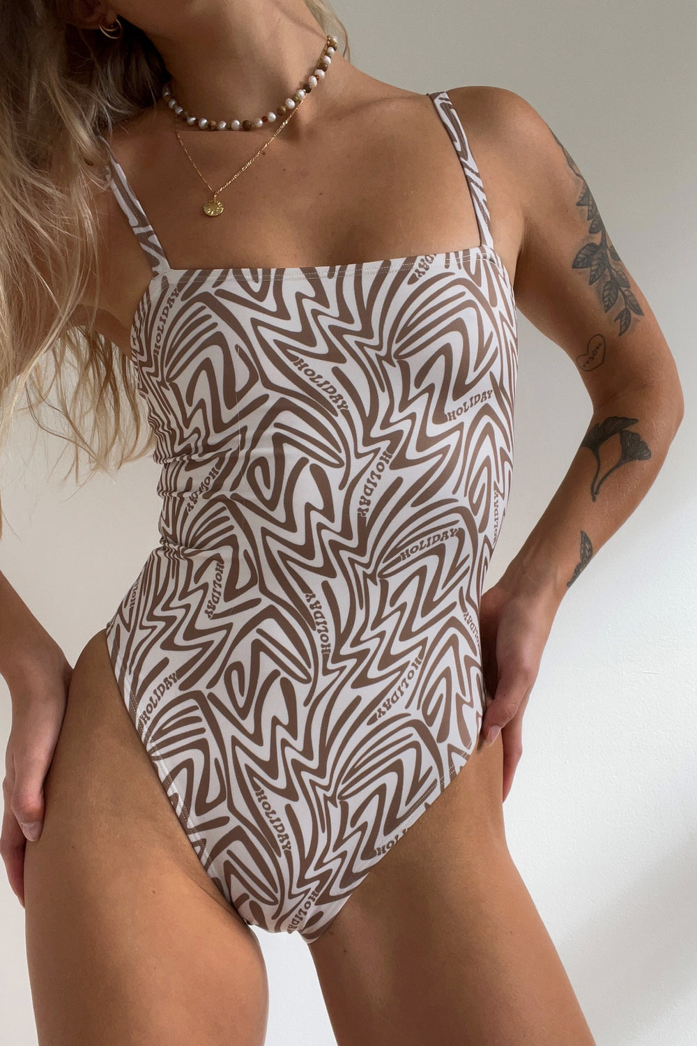 Brown Boogie Wave Vacation One Piece