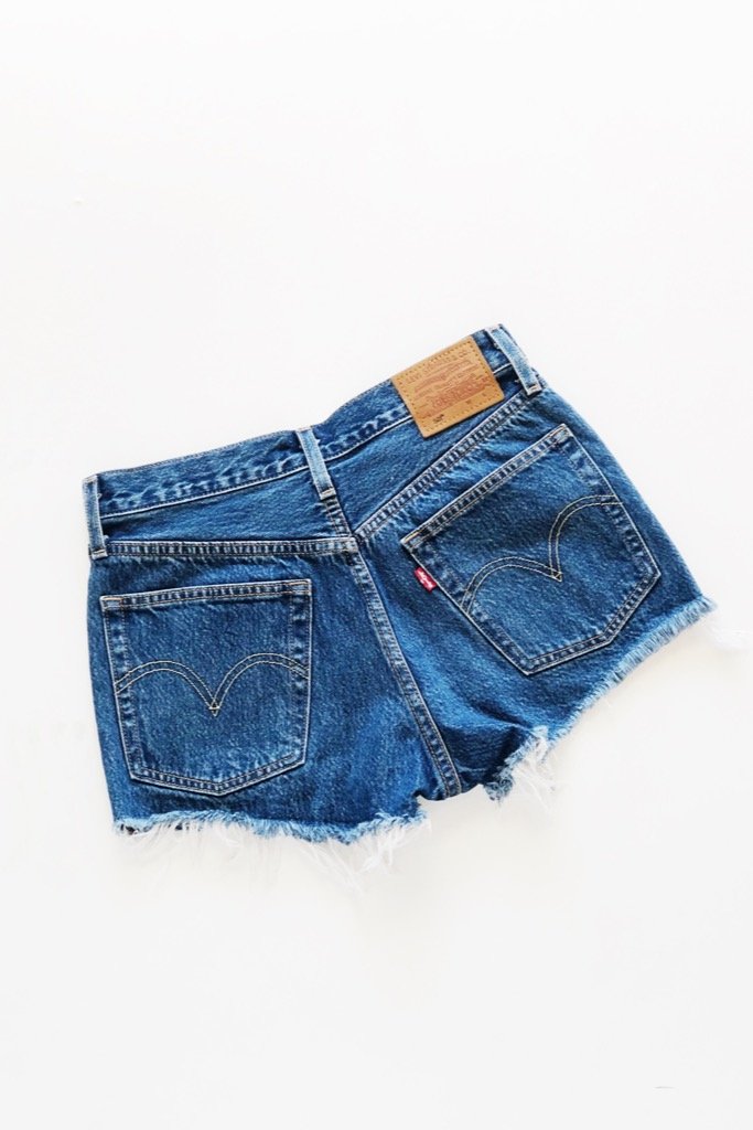 high rise cut off shorts