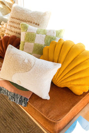 X Prism Beige + White Yin Yang Patchwork Pillow