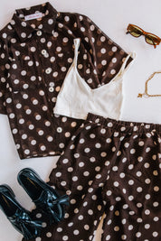 Brown Dots Joanna Top