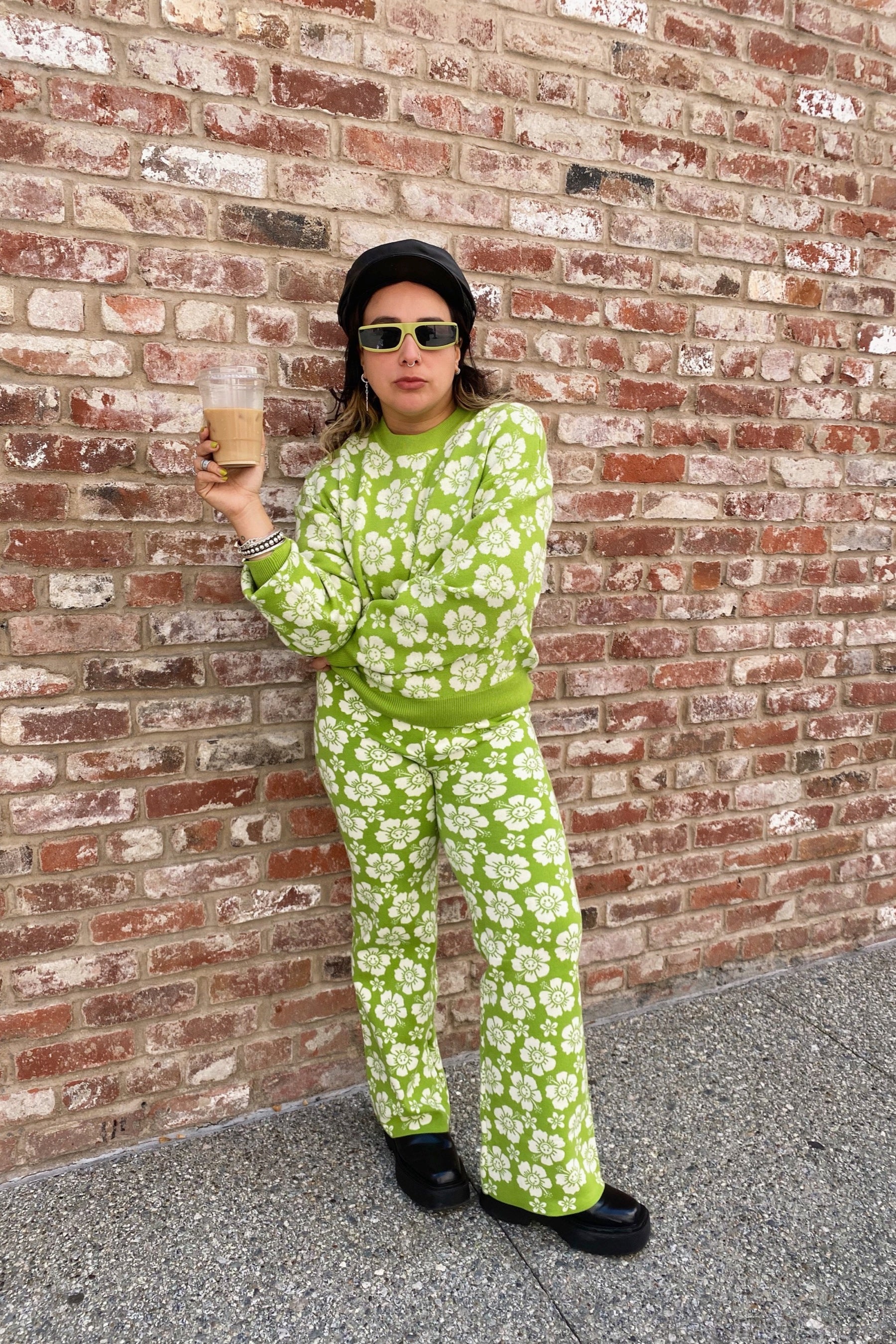 Olive Happy Hawaii Knit Pant