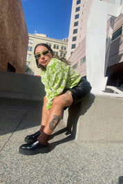 Olive Happy Hawaii Knit Jumper