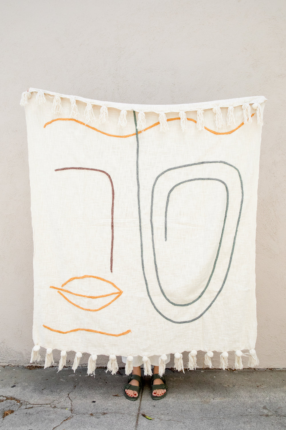 Abstract Embroidered Throw